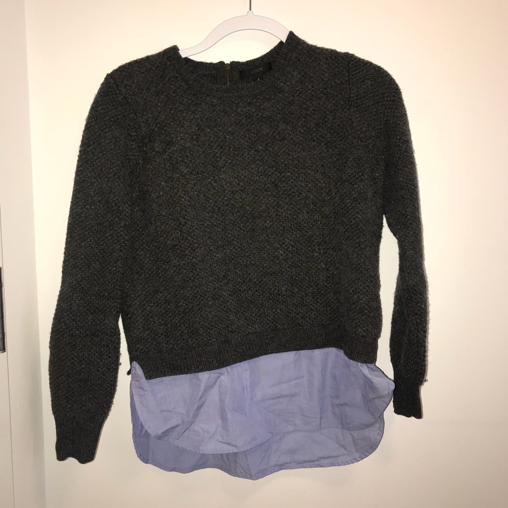 J Crew Sweater with attached “dress shirt”